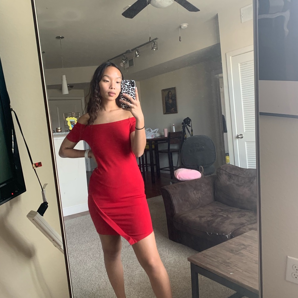 Red formal dress